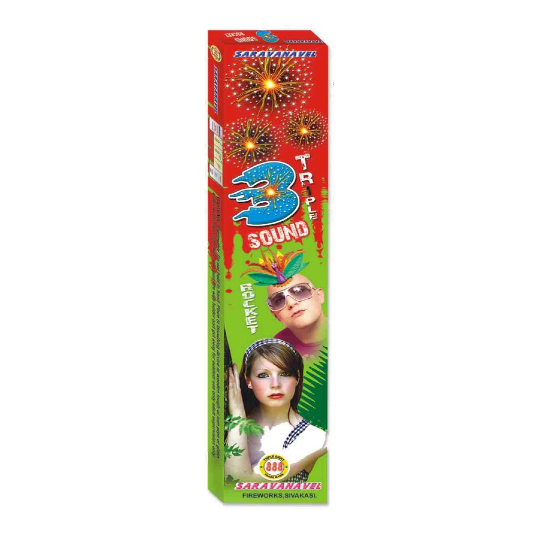 THREE CRACKLING ROCKET (1 BOX)
